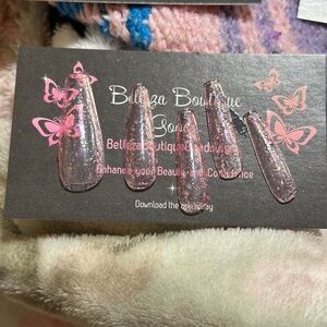 Belleza Boutique Pink Glitter Nail Set